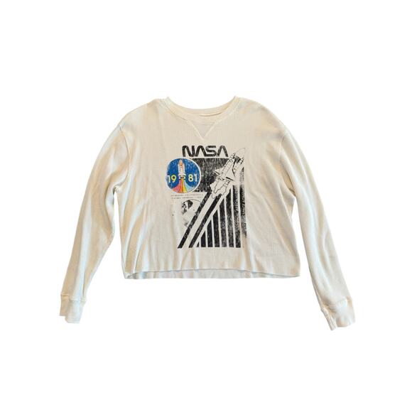 NASA 1981 Waffle Knit Thermal Top Women’s Large Long Sleeve - Picture 2 of 5